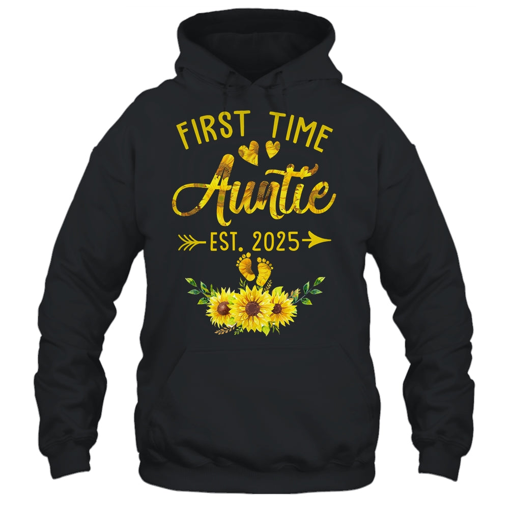First Time Auntie Est 2025 Sunflower Promoted To Auntie Shirt & Tank Top | siriusteestore