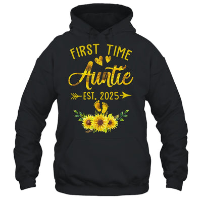 First Time Auntie Est 2025 Sunflower Promoted To Auntie Shirt & Tank Top | siriusteestore