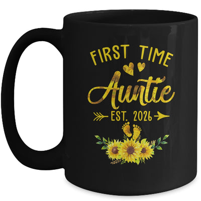 First Time Auntie Est 2026 Sunflower Promoted To Auntie Mug | siriusteestore