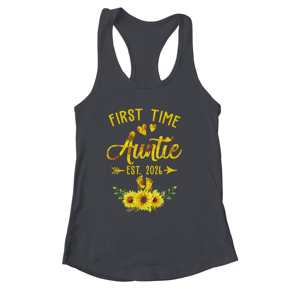 First Time Auntie Est 2026 Sunflower Promoted To Auntie Shirt & Tank Top | siriusteestore