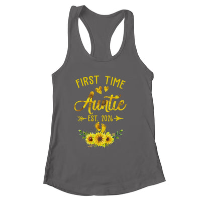 First Time Auntie Est 2026 Sunflower Promoted To Auntie Shirt & Tank Top | siriusteestore