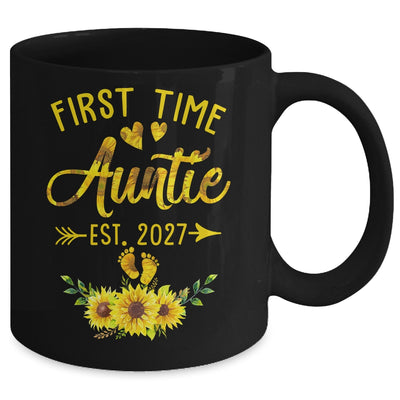 First Time Auntie Est 2027 Sunflower Promoted To Auntie Mug | siriusteestore