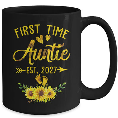 First Time Auntie Est 2027 Sunflower Promoted To Auntie Mug | siriusteestore
