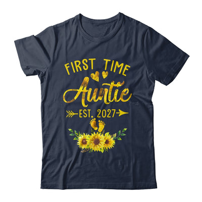 First Time Auntie Est 2027 Sunflower Promoted To Auntie Shirt & Tank Top | siriusteestore