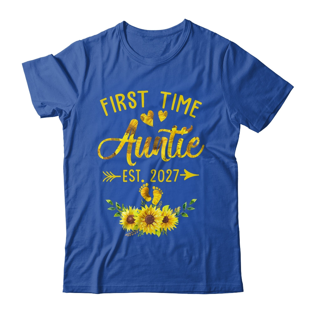 First Time Auntie Est 2027 Sunflower Promoted To Auntie Shirt & Tank Top | siriusteestore