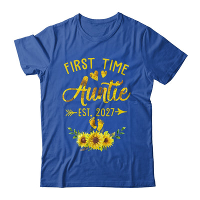First Time Auntie Est 2027 Sunflower Promoted To Auntie Shirt & Tank Top | siriusteestore