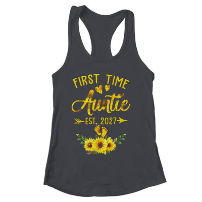 First Time Auntie Est 2027 Sunflower Promoted To Auntie Shirt & Tank Top | siriusteestore