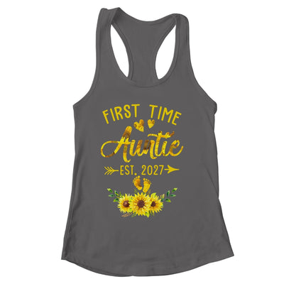 First Time Auntie Est 2027 Sunflower Promoted To Auntie Shirt & Tank Top | siriusteestore