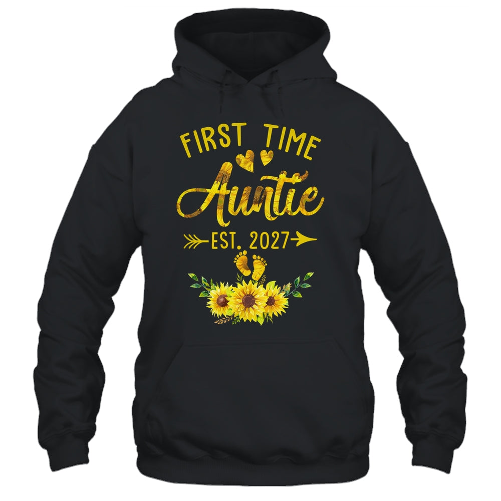 First Time Auntie Est 2027 Sunflower Promoted To Auntie Shirt & Tank Top | siriusteestore