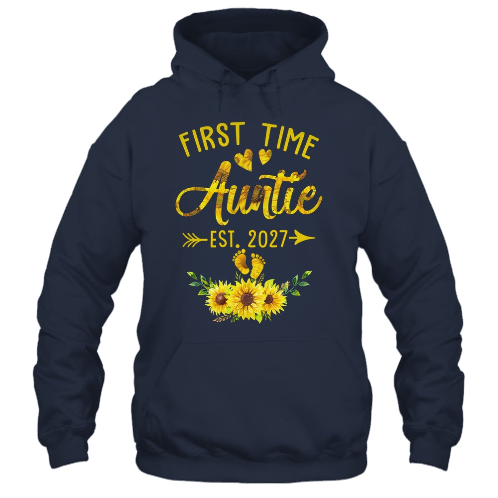 First Time Auntie Est 2027 Sunflower Promoted To Auntie Shirt & Tank Top | siriusteestore