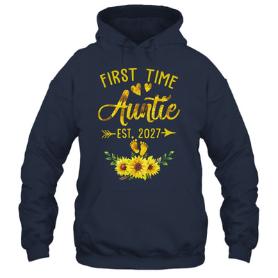 First Time Auntie Est 2027 Sunflower Promoted To Auntie Shirt & Tank Top | siriusteestore