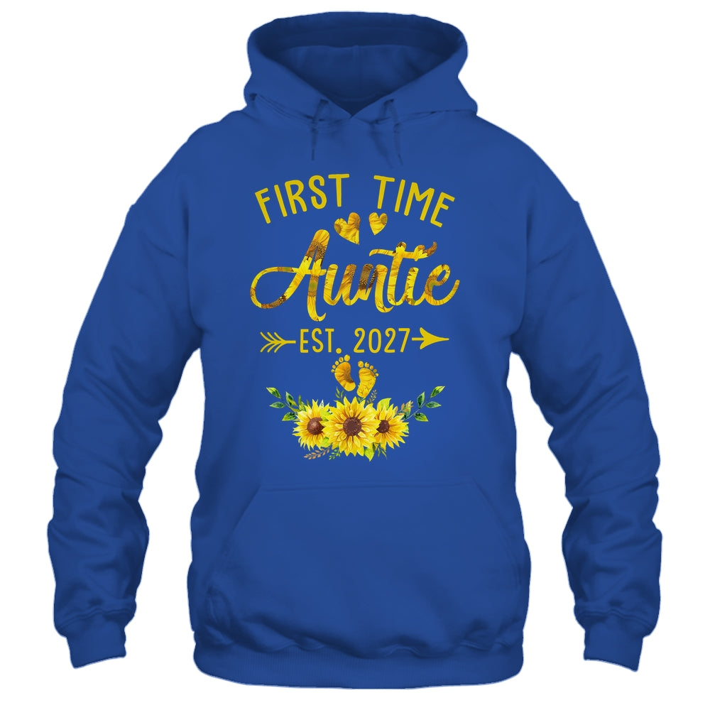 First Time Auntie Est 2027 Sunflower Promoted To Auntie Shirt & Tank Top | siriusteestore