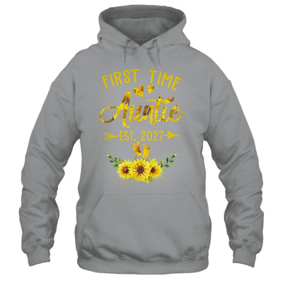 First Time Auntie Est 2027 Sunflower Promoted To Auntie Shirt & Tank Top | siriusteestore
