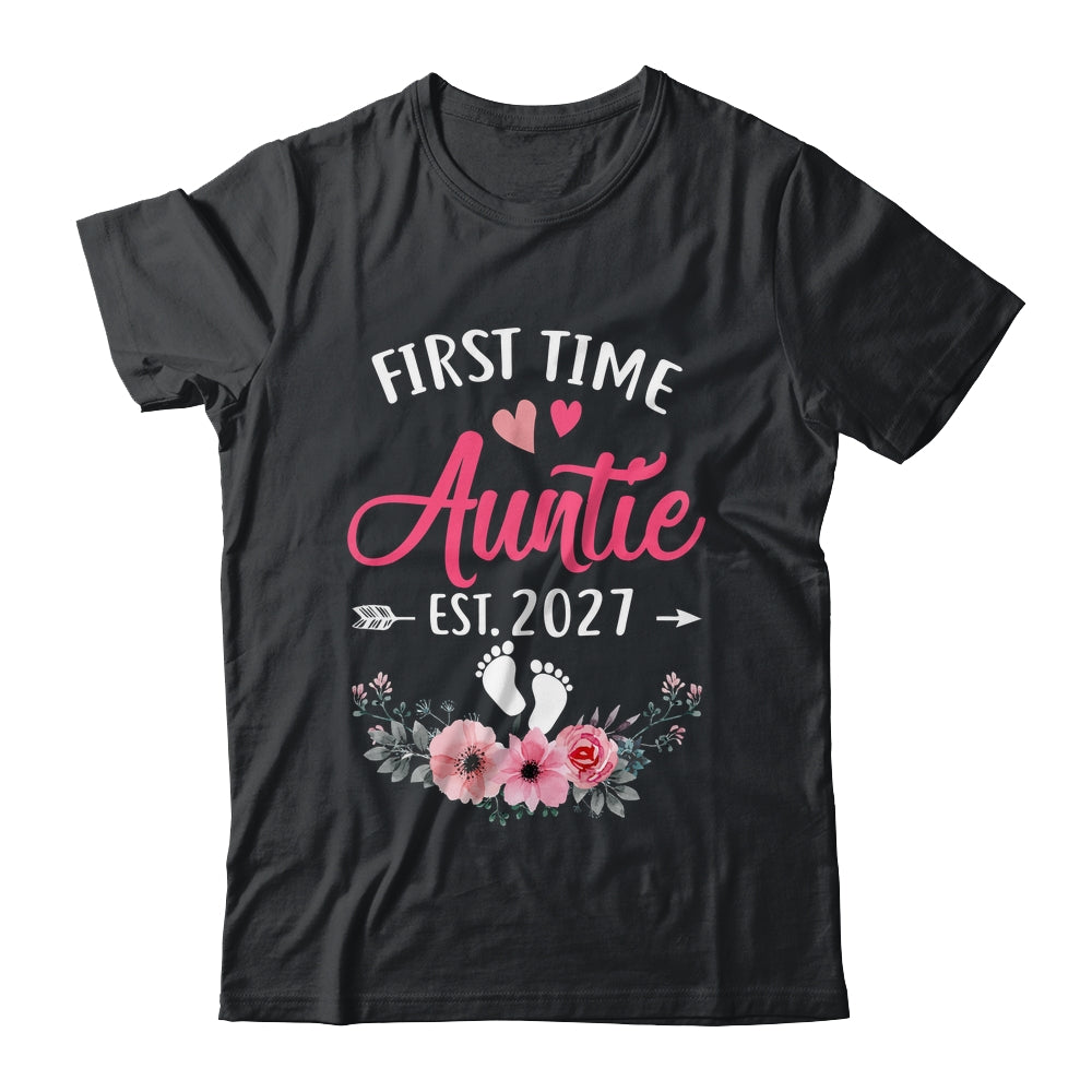 First Time Auntie Promoted To Auntie Est 2027 Mothers Day Shirt & Tank Top | siriusteestore