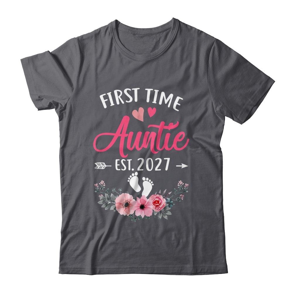 First Time Auntie Promoted To Auntie Est 2027 Mothers Day Shirt & Tank Top | siriusteestore