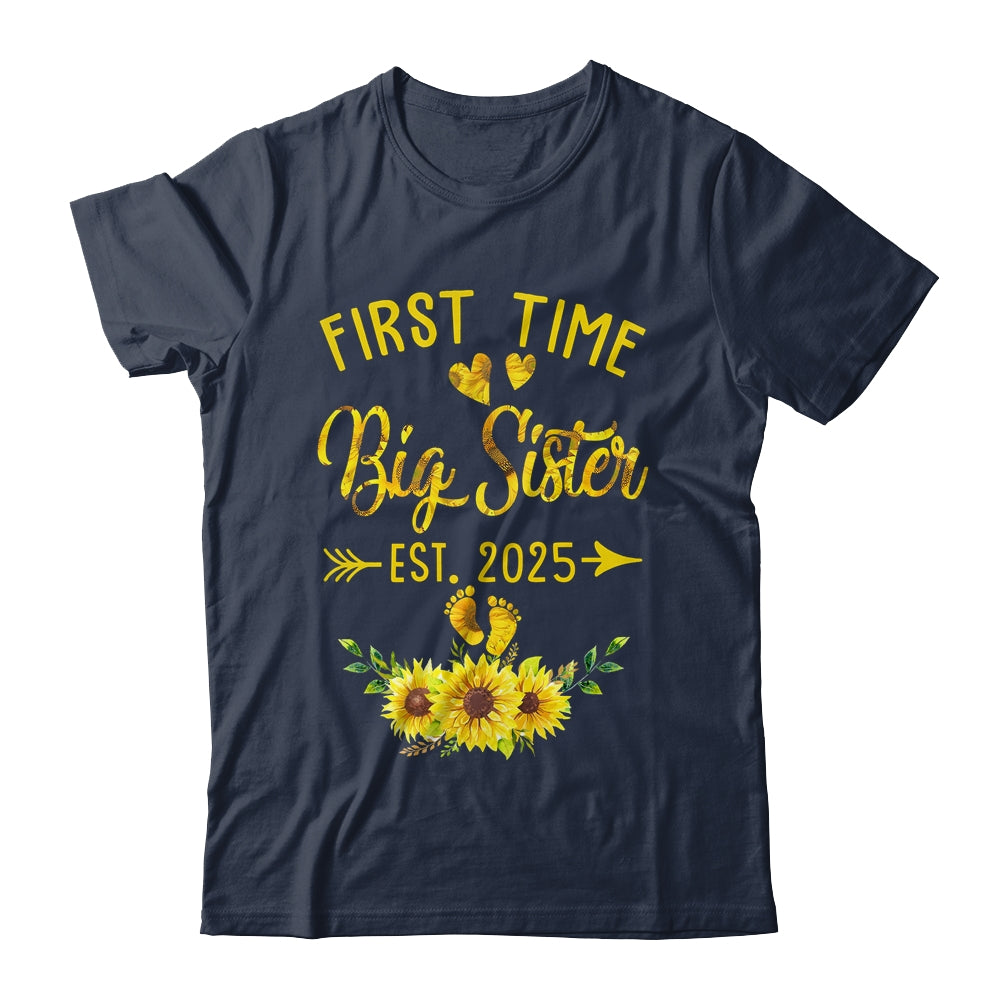 First Time Big Sister Est 2025 Sunflower Promoted To Sister Shirt & Tank Top | siriusteestore