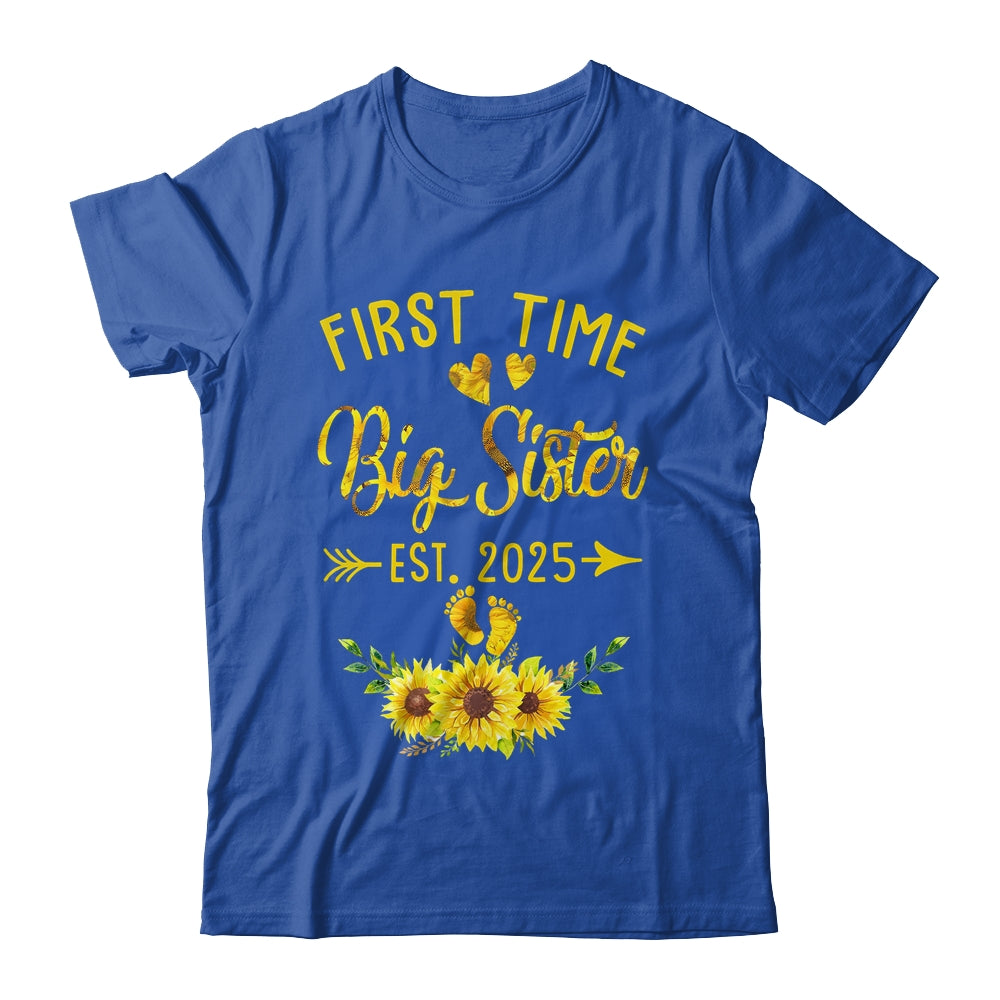 First Time Big Sister Est 2025 Sunflower Promoted To Sister Shirt & Tank Top | siriusteestore