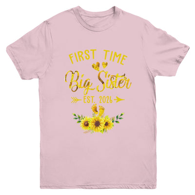 First Time Big Sister Est 2026 Sunflower Promoted To Sister Youth Shirt | siriusteestore