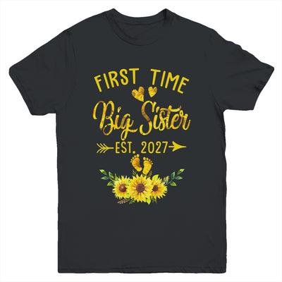 First Time Big Sister Est 2027 Sunflower Promoted To Sister Youth Shirt | siriusteestore