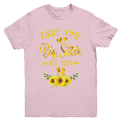 First Time Big Sister Est 2027 Sunflower Promoted To Sister Youth Shirt | siriusteestore