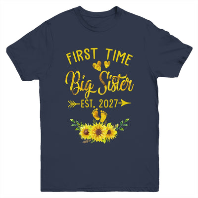 First Time Big Sister Est 2027 Sunflower Promoted To Sister Youth Shirt | siriusteestore