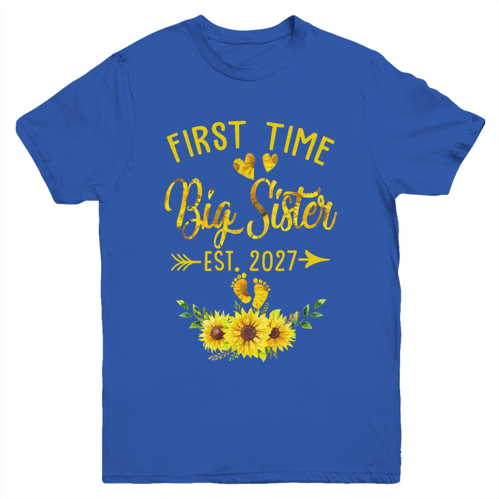 First Time Big Sister Est 2027 Sunflower Promoted To Sister Youth Shirt | siriusteestore