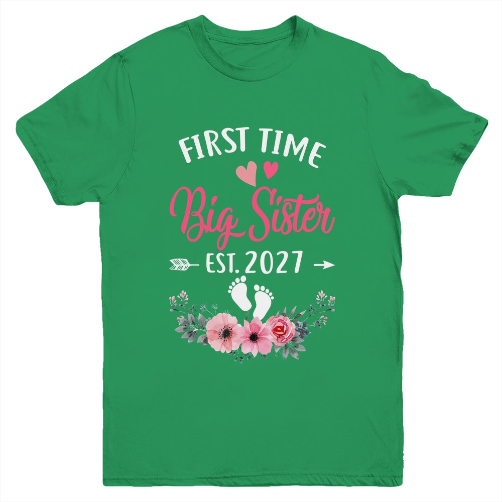 First Time Big Sister Promoted To Sister Est 2027 Youth Shirt | siriusteestore