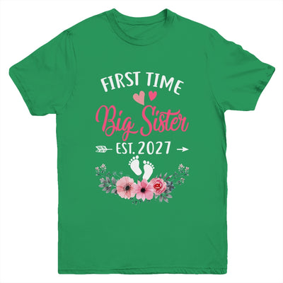 First Time Big Sister Promoted To Sister Est 2027 Youth Shirt | siriusteestore