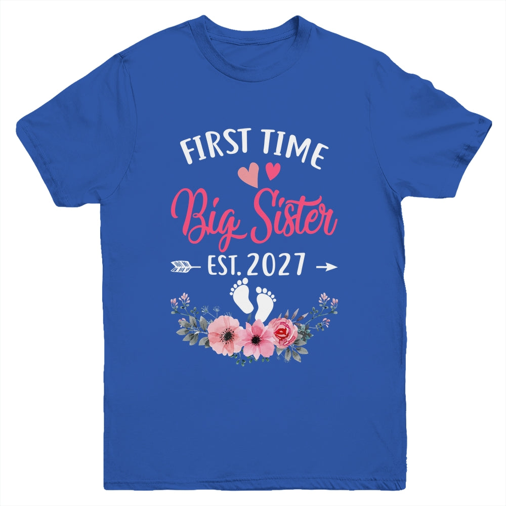 First Time Big Sister Promoted To Sister Est 2027 Youth Shirt | siriusteestore