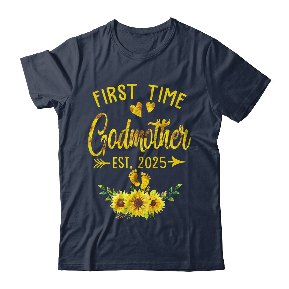 First Time Godmother Est 2025 Sunflower Promoted To Godmother Shirt & Tank Top | siriusteestore