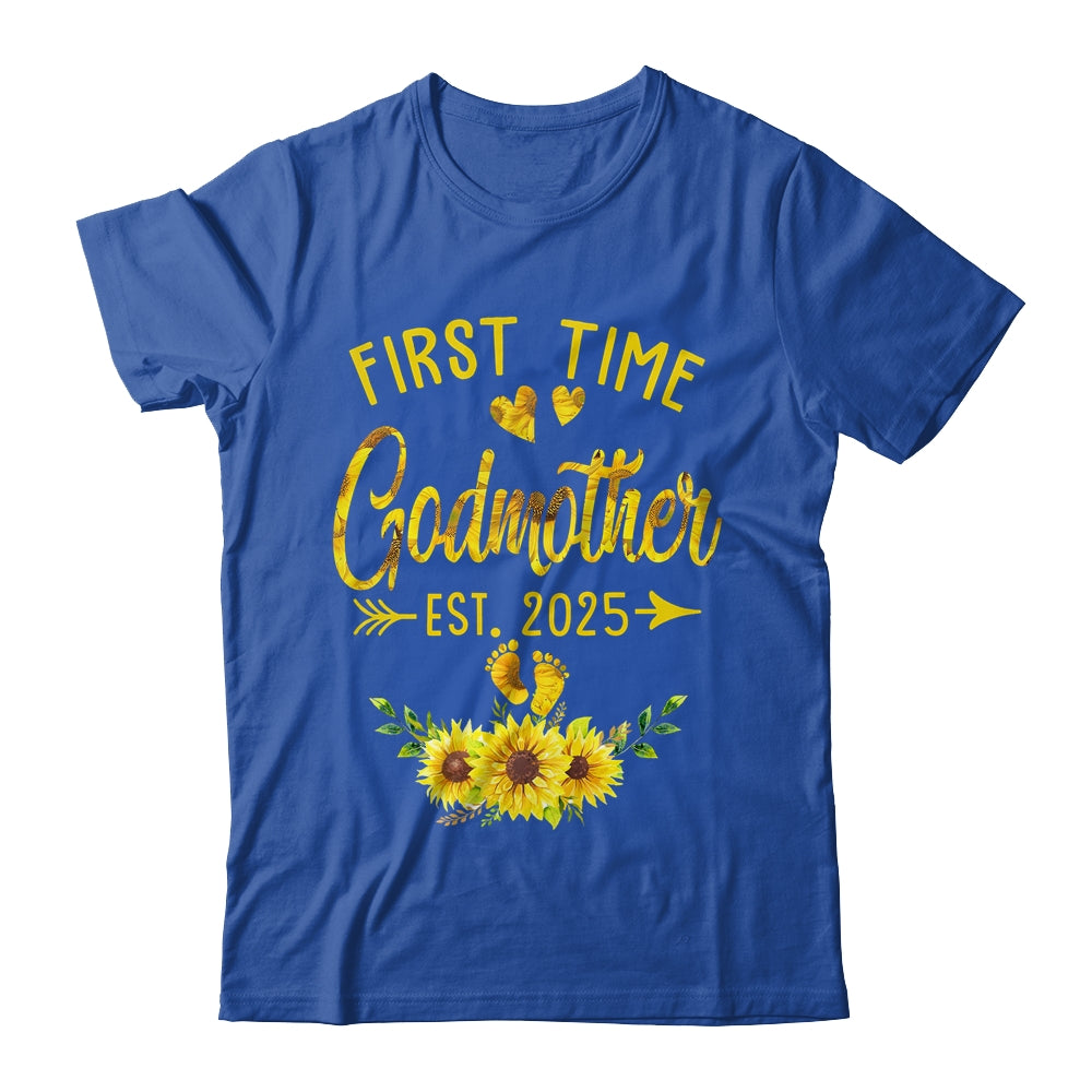 First Time Godmother Est 2025 Sunflower Promoted To Godmother Shirt & Tank Top | siriusteestore