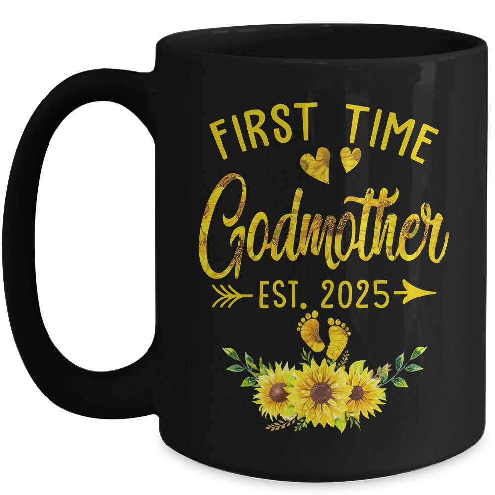 First Time Godmother Est 2025 Sunflower Promoted To Godmother Mug | siriusteestore