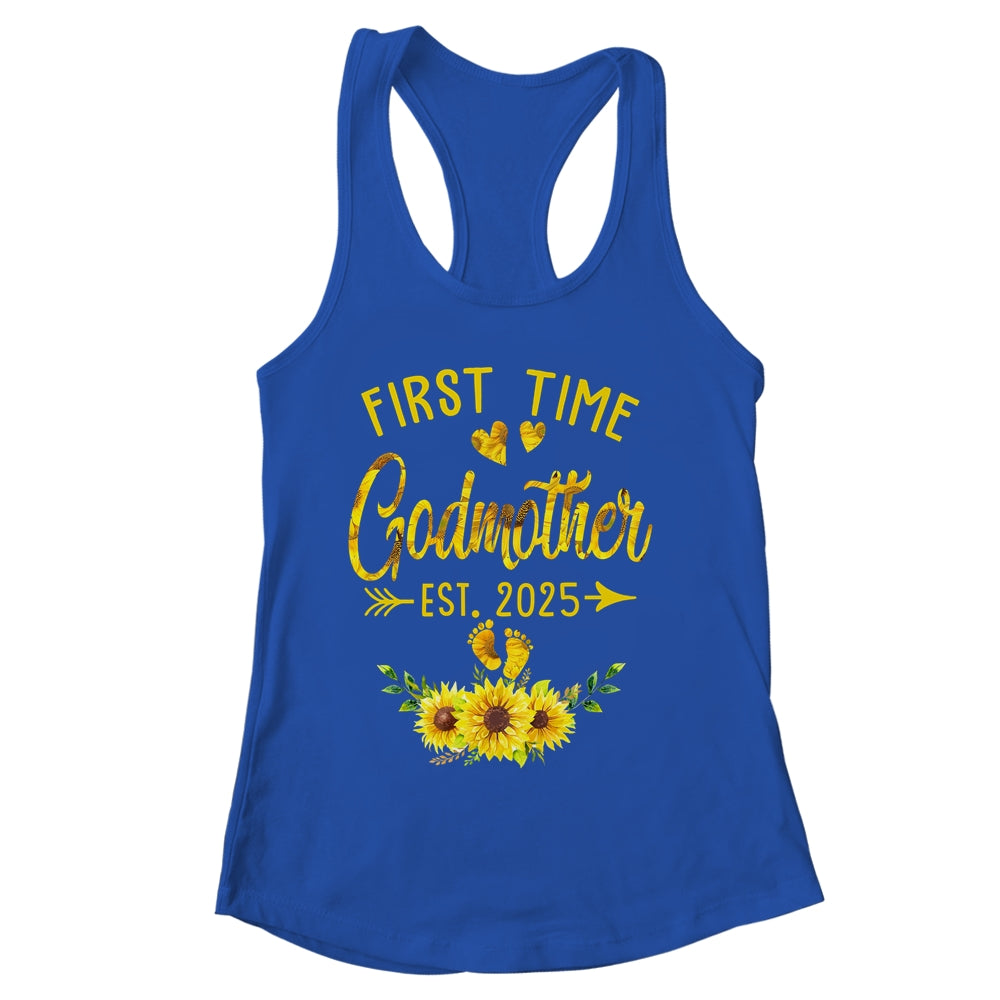 First Time Godmother Est 2025 Sunflower Promoted To Godmother Shirt & Tank Top | siriusteestore