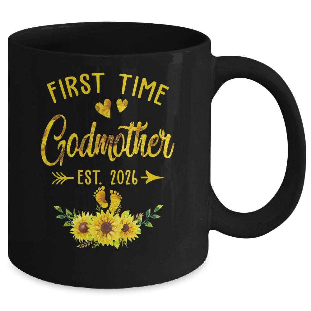 First Time Godmother Est 2026 Sunflower Promoted To Godmother Mug | siriusteestore