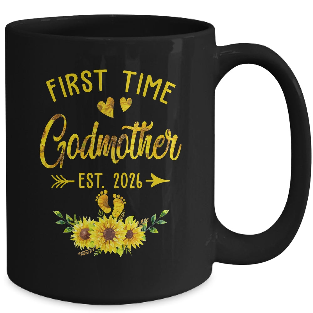 First Time Godmother Est 2026 Sunflower Promoted To Godmother Mug | siriusteestore
