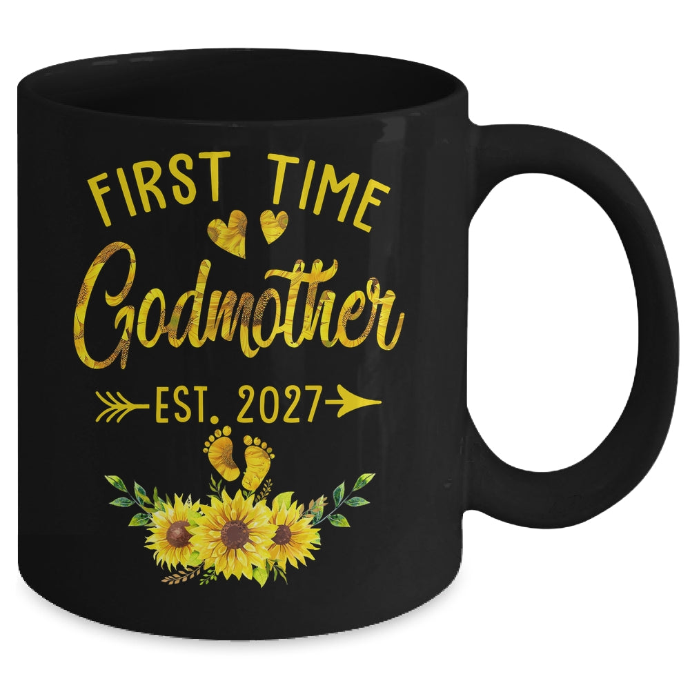 First Time Godmother Est 2027 Sunflower Promoted To Godmother Mug | siriusteestore