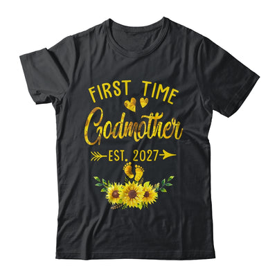 First Time Godmother Est 2027 Sunflower Promoted To Godmother Shirt & Tank Top | siriusteestore