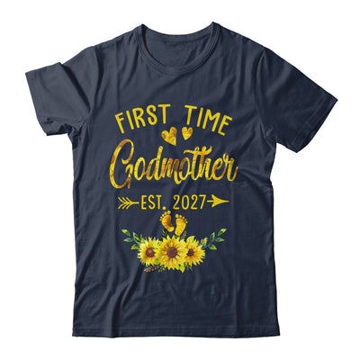 First Time Godmother Est 2027 Sunflower Promoted To Godmother Shirt & Tank Top | siriusteestore