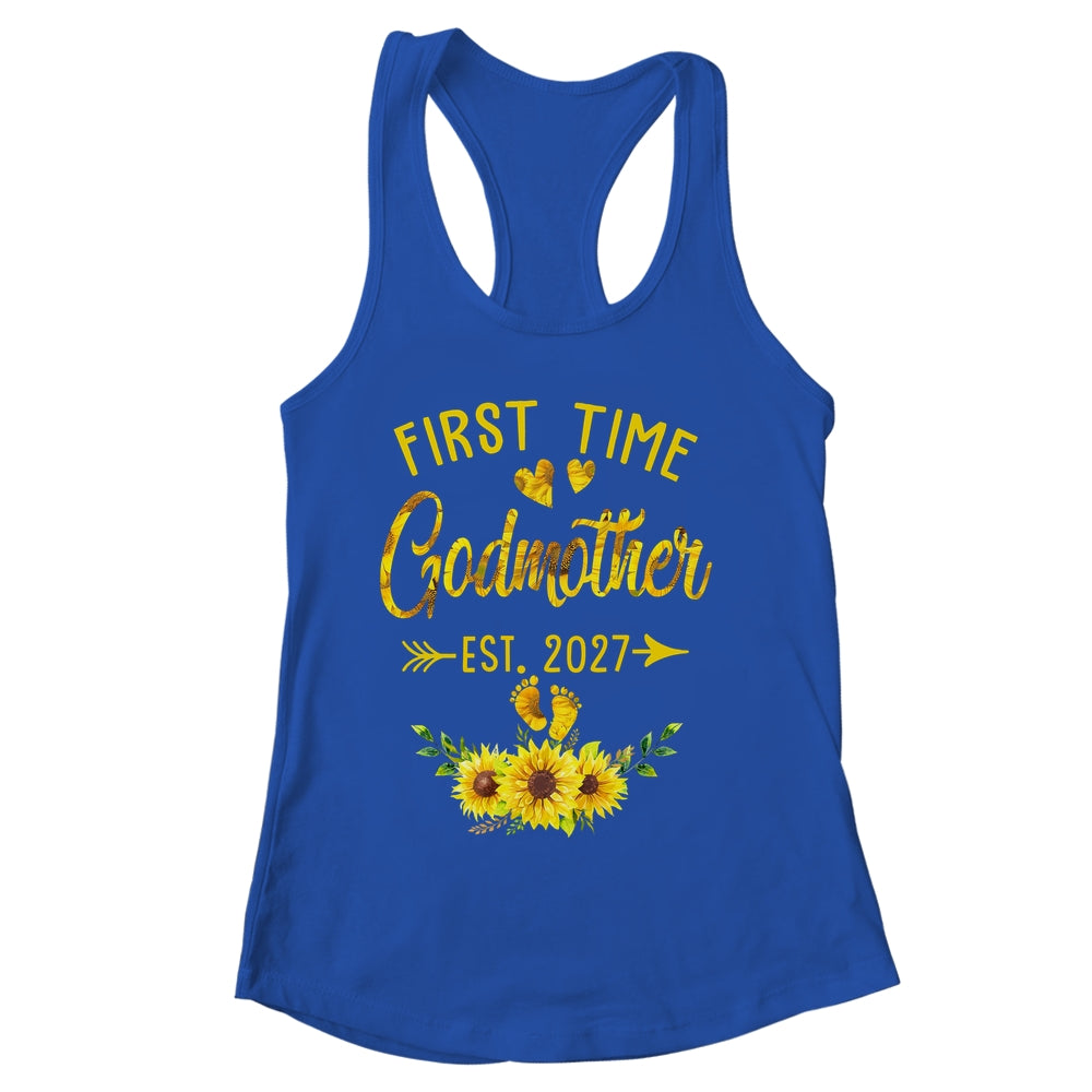 First Time Godmother Est 2027 Sunflower Promoted To Godmother Shirt & Tank Top | siriusteestore