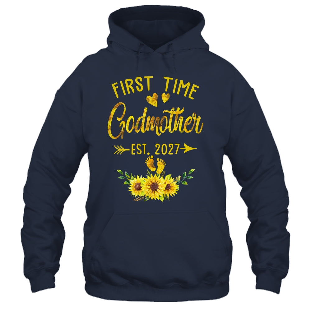 First Time Godmother Est 2027 Sunflower Promoted To Godmother Shirt & Tank Top | siriusteestore