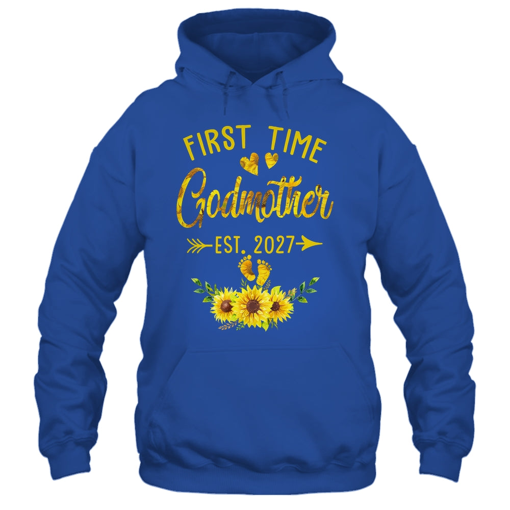 First Time Godmother Est 2027 Sunflower Promoted To Godmother Shirt & Tank Top | siriusteestore