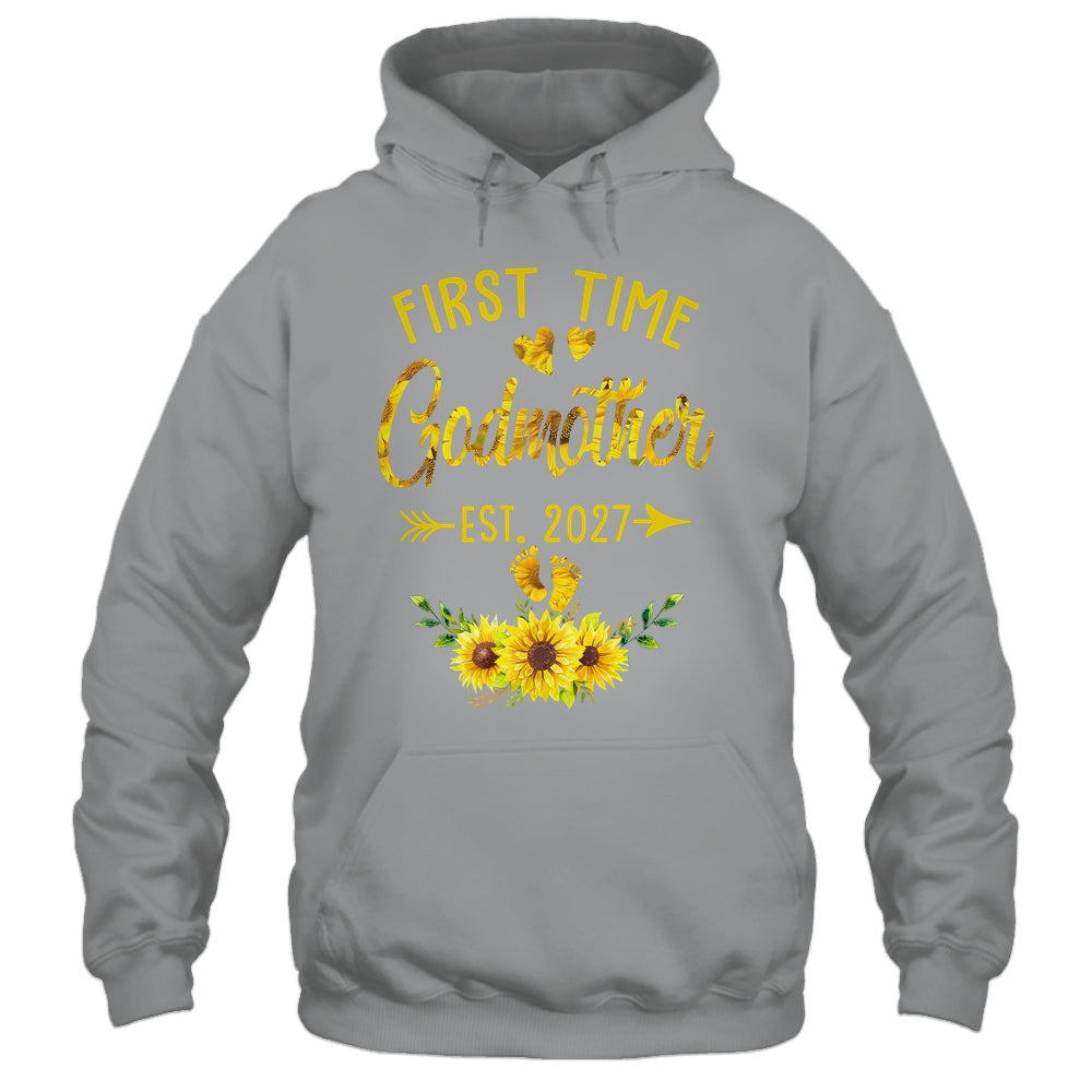 First Time Godmother Est 2027 Sunflower Promoted To Godmother Shirt & Tank Top | siriusteestore