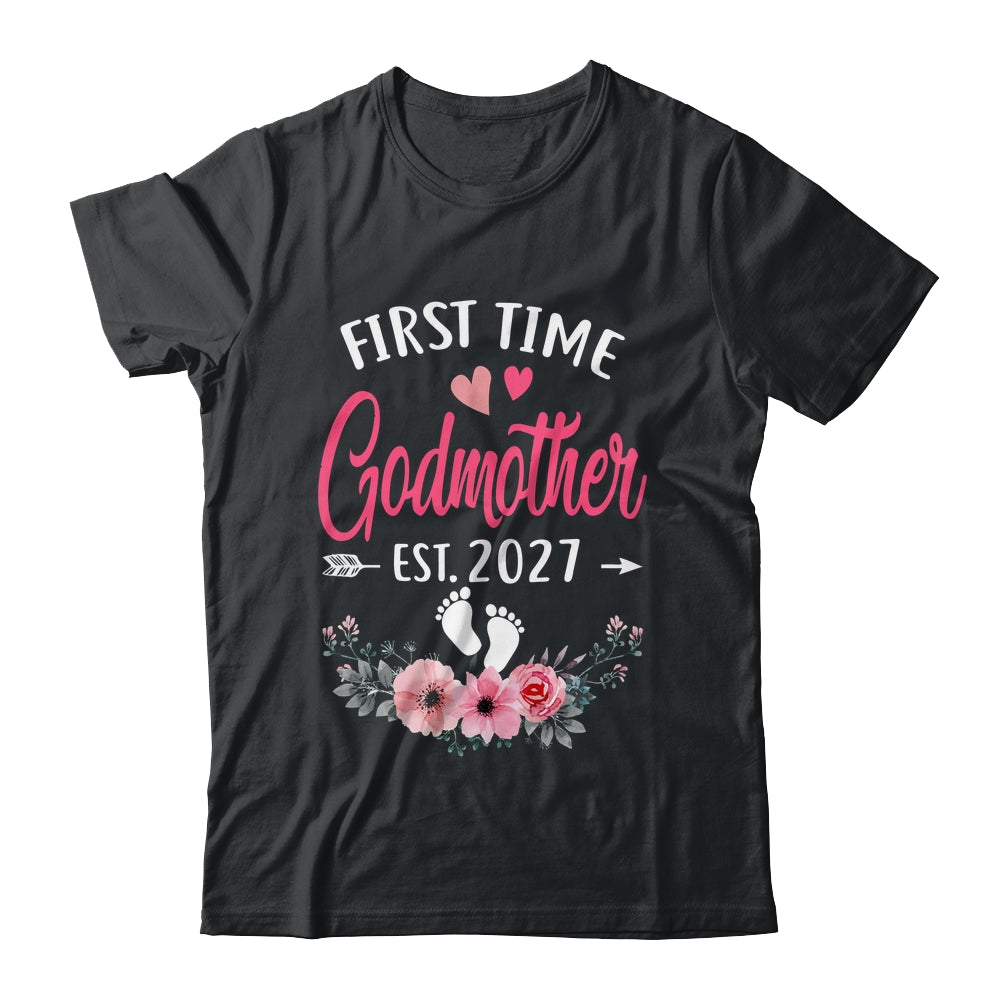 First Time Godmother Promoted To Godmother Est 2027 Mothers Day Shirt & Tank Top | siriusteestore