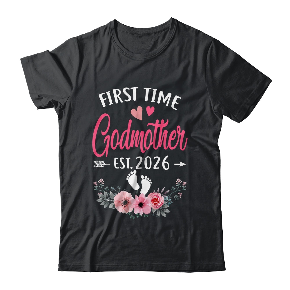 First Time Godmother Promoted To Godmother Est 2027 Mothers Day Shirt & Tank Top | siriusteestore