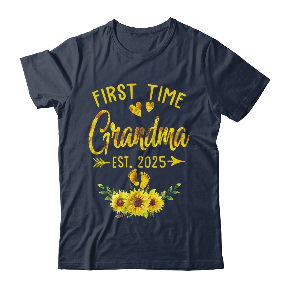 First Time Grandma Est 2025 Sunflower Promoted To Grandma Shirt & Tank Top | siriusteestore