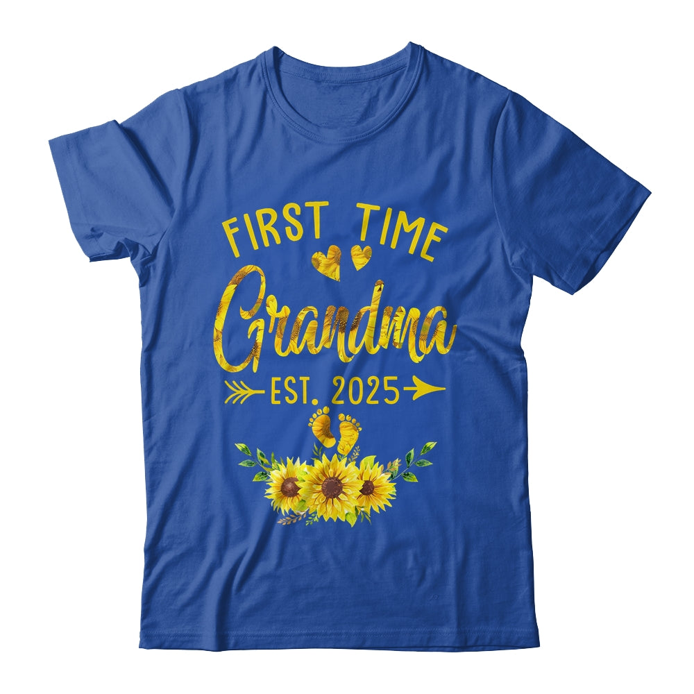 First Time Grandma Est 2025 Sunflower Promoted To Grandma Shirt & Tank Top | siriusteestore