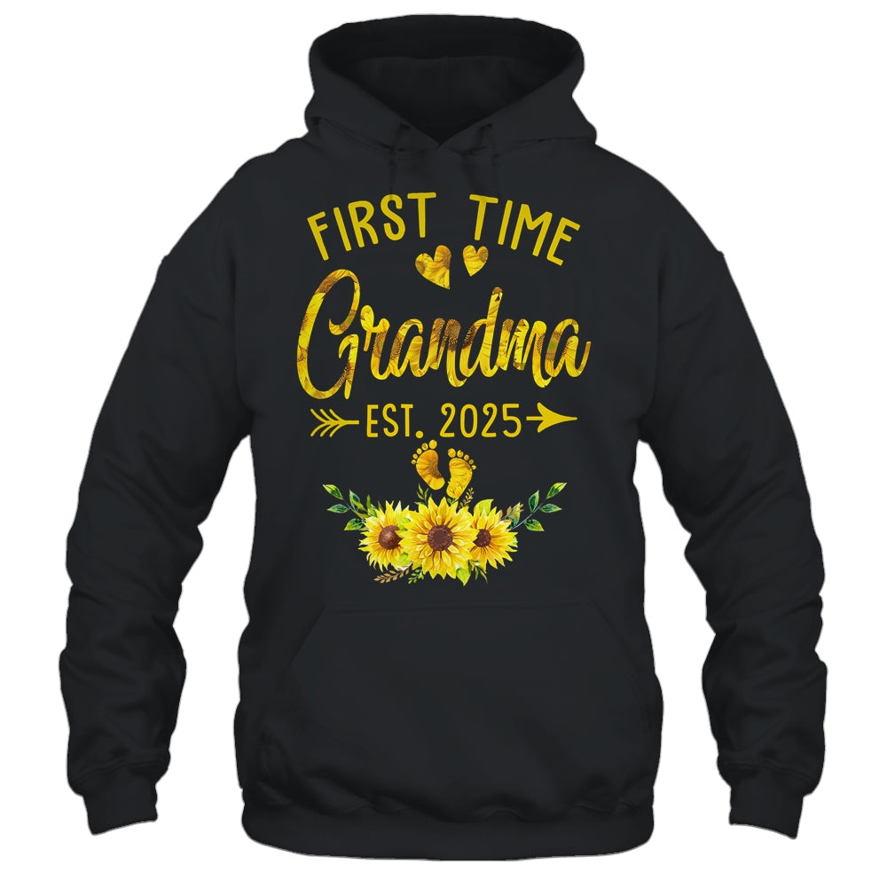 First Time Grandma Est 2025 Sunflower Promoted To Grandma Shirt & Tank Top | siriusteestore