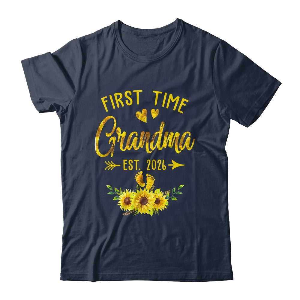 First Time Grandma Est 2026 Sunflower Promoted To Grandma Shirt & Tank Top | siriusteestore