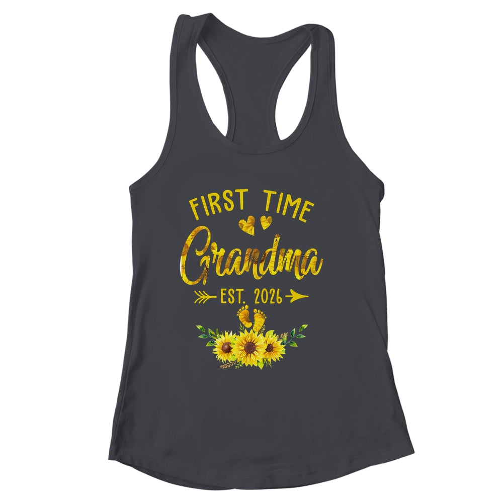 First Time Grandma Est 2026 Sunflower Promoted To Grandma Shirt & Tank Top | siriusteestore
