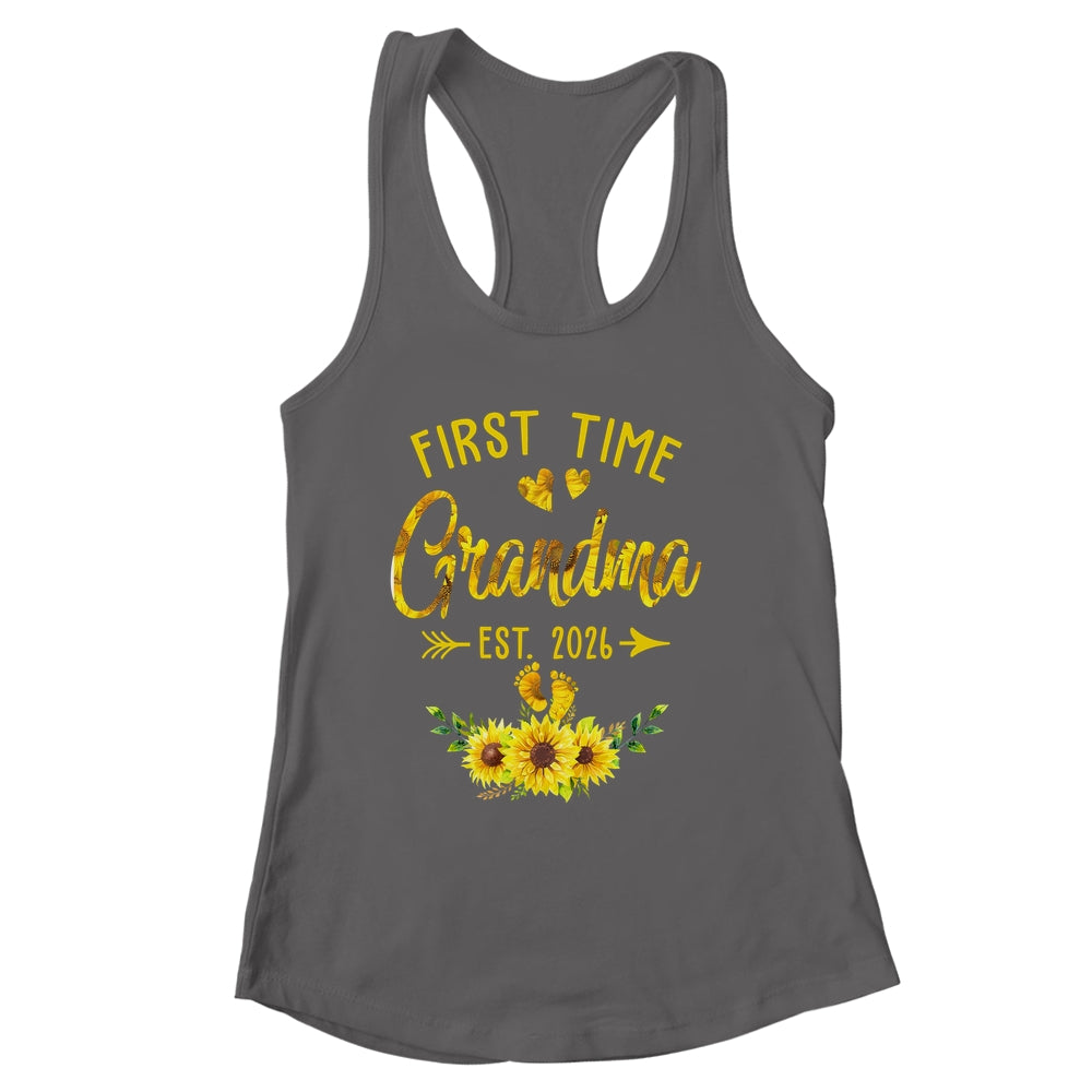 First Time Grandma Est 2026 Sunflower Promoted To Grandma Shirt & Tank Top | siriusteestore